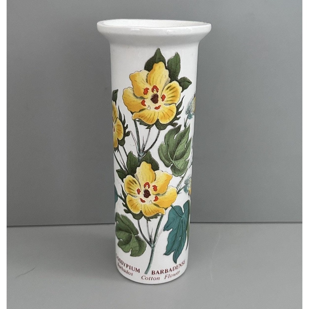 Portmeirion Botanic Garden Gossypium Barbadense Cotton Flower Bud Vase 5.25"